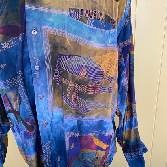 Greg Simon Koko Classic men L/XL longsleeve Hawaiian button down shirt - Picture 2 of 12